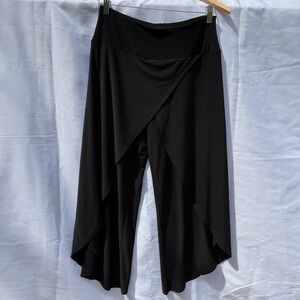 Joseph Ribkoff Women's Black Wide Leg Stretch Pants Size 8 Fold Over Tulip